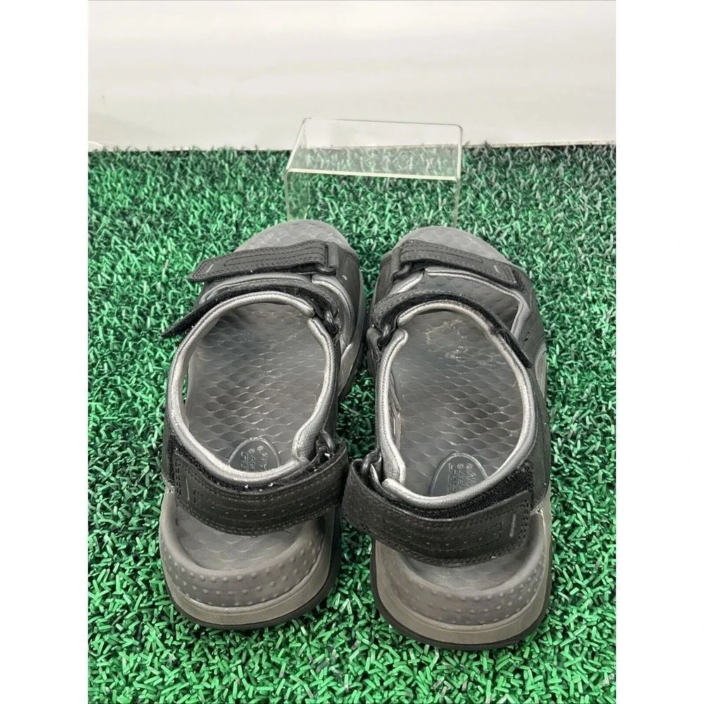 Skechers Mens 10‎ Relaxed Fit Luxe Foam Black Sport Trail Sandals 204105 BLK